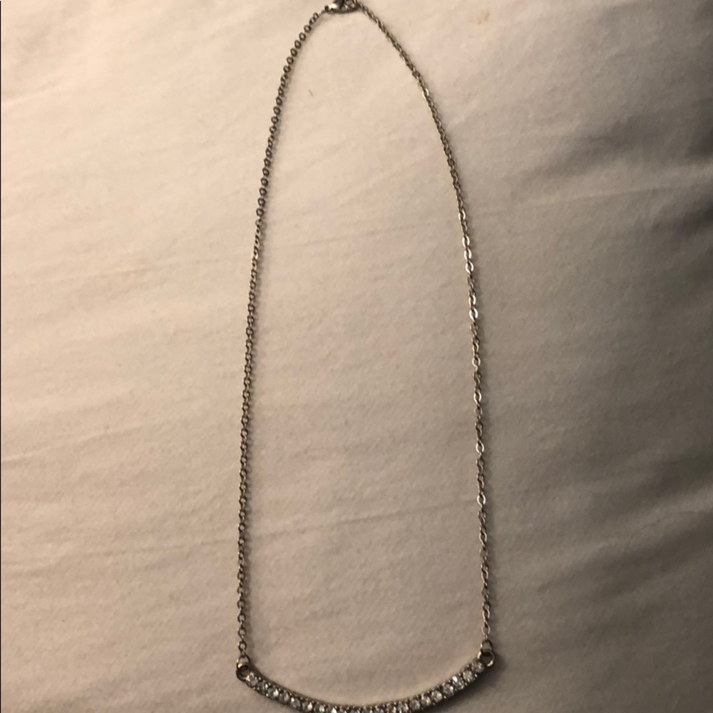 Silver Rhinestone Necklace - Picture 2 of 2